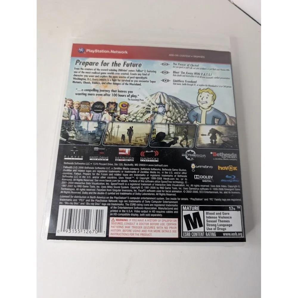 Fallout 3 PS3 PlayStation‎ 3 2008 Greatest Hits Edition No Manual TESTED/ WORKS